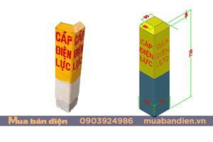 Bản vẽ cấu tạo cọc bê tông cảnh báo cáp ngầm không chân đế