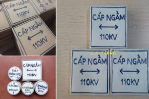 Móc Sứ Vuông Cảnh Báo Cáp Ngầm Điện Lực 110kV