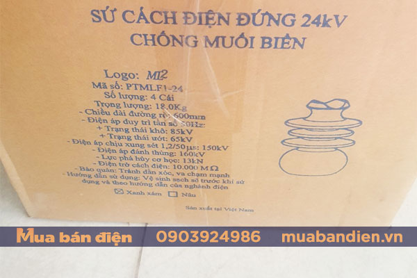 Sứ cách điện đứng 24kV chống muối biển