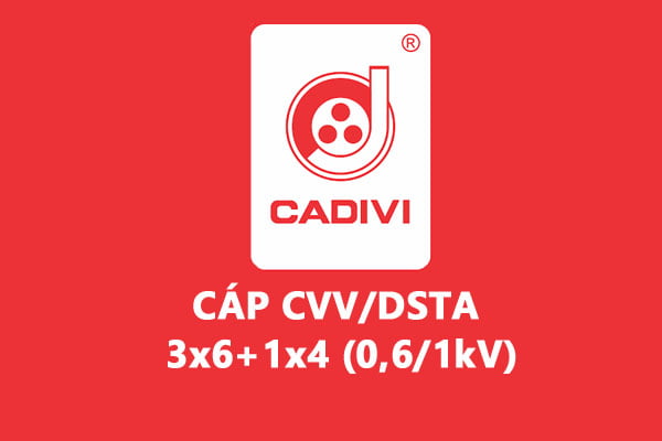 Cáp Điện Lực Hạ Thế: CVV/DSTA 3x6+1x4 (3x7/1.04+1x7/0.85) - 0,6/1 kV - Cáp Ngầm Ruột Đồng Giáp Băng Thép