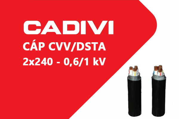 Cáp Điện Lực Hạ Thế: CVV/DSTA 2x240 - 0,6/1 kV - Cáp Ngầm 2 Ruột Đồng Giáp Băng Thép
