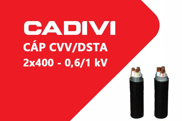 Cáp Điện Lực Hạ Thế: CVV/DSTA 2x400 - 0,6/1 kV - Cáp Ngầm 2 Ruột Đồng Giáp Băng Thép