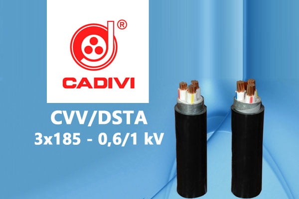 Cáp Điện Lực Hạ Thế: CVV/DSTA 3x185 - 0,6/1 kV - Cáp Ngầm 2 Ruột Đồng Giáp Băng Thép