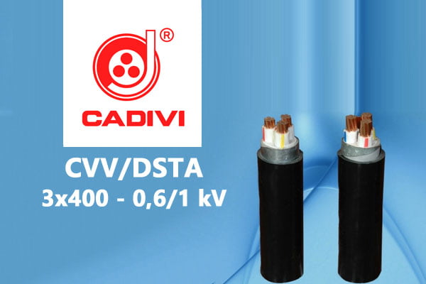 Cáp Điện Lực Hạ Thế: CVV/DSTA 3x400 - 0,6/1 kV - Cáp Ngầm 2 Ruột Đồng Giáp Băng Thép