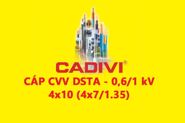 Cáp Điện Lực Hạ Thế: CVV/DSTA 4x10 (4x7/1.35) - 0,6/1 kV - Cáp Ngầm 2 Ruột Đồng Giáp Băng Thép