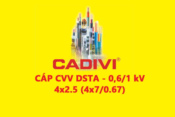 Cáp Điện Lực Hạ Thế: CVV/DSTA 4x2.5 (4x7/0.67) - 0,6/1 kV - Cáp Ngầm 2 Ruột Đồng Giáp Băng Thép