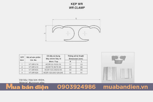 Cập Nhật Báo Giá: Kẹp WR - Kẹp Nối Ép Nhôm [Giá Tốt]