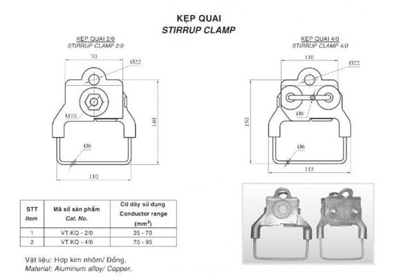 [Cập Nhật Giá] Kẹp Quai 2/0, 4/0, 240 - Kẹp Quai Ép - Kẹp Quai Dạng Ty