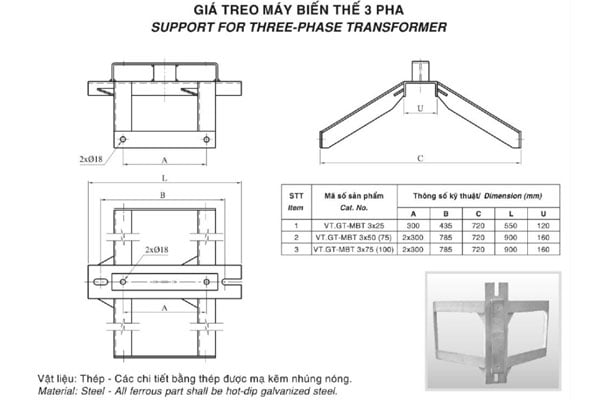 [Cập Nhật Giá] Các Loại Giá Treo Máy Biến Áp