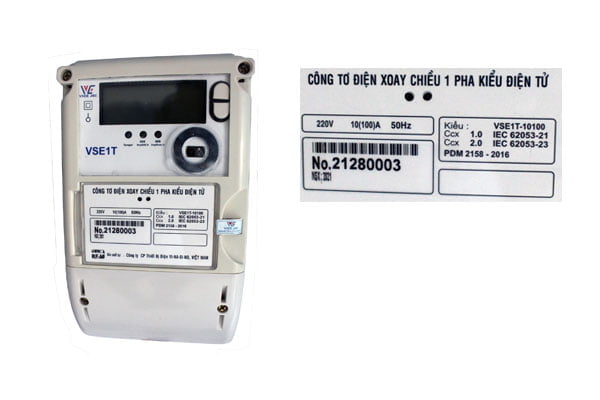 Công Tơ Điện Tử 1 Pha 3 Giá Trực Tiếp VSE1T-10100 VINASINO
