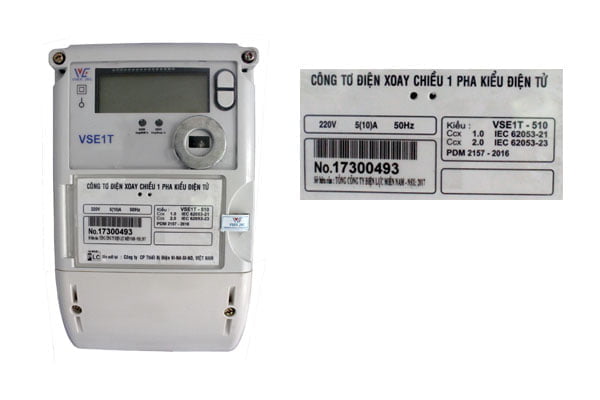 Công tơ điện tử VINASINO 1 pha VSE1T-510