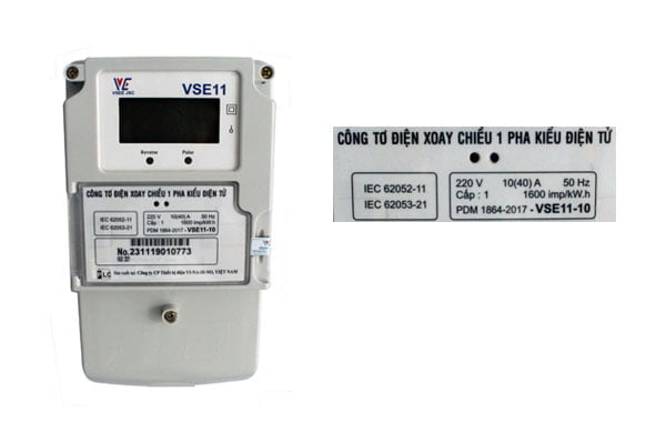 Công tơ điện tử VSE11-10 VINASINO chính hãng
