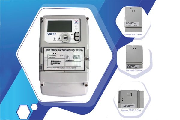 Sản phẩm công tơ điện tử VINASINO 3 pha nhiều giá trực tiếp VSE3T-50