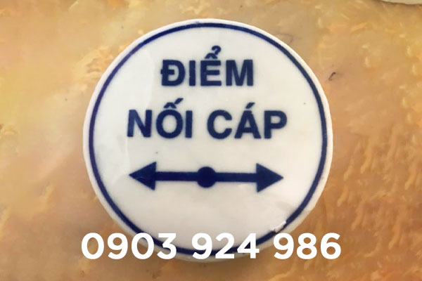 Mốc sứ định vị điểm nối cáp