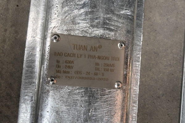 thông số kỹ thuật của dao cách ly ds1 pha ngoài trời hãng Tuấn Ân