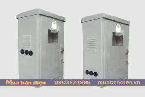 Bên ngoài Vỏ tủ Composite 2 ngăn MCCB + ĐK 500W 760H 340D