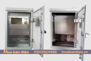 Bên trong Vỏ tủ Composite 2 ngăn MCCB + ĐK 500W 760H 340D