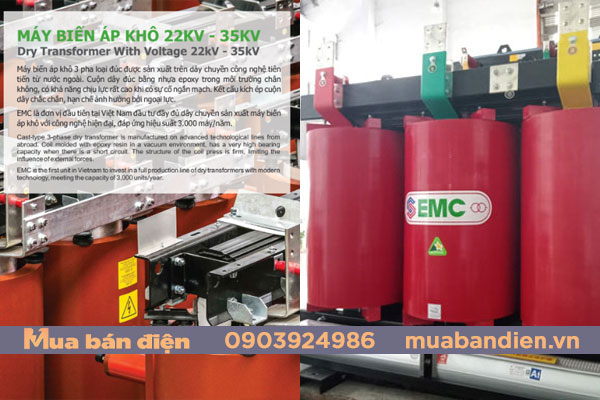 Đại lý phân phối chính hãng máy biến áp khô EMC