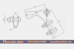 Bản vẽ cấu tạo khóa néo dây dẫn thép đúc