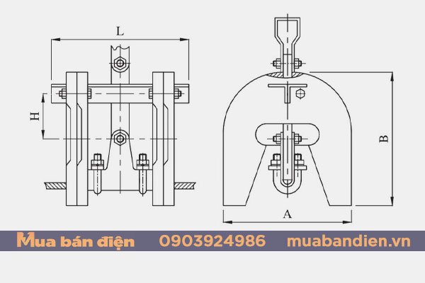 Bản vẽ cấu tạo tạ bù đường dây truyền tải