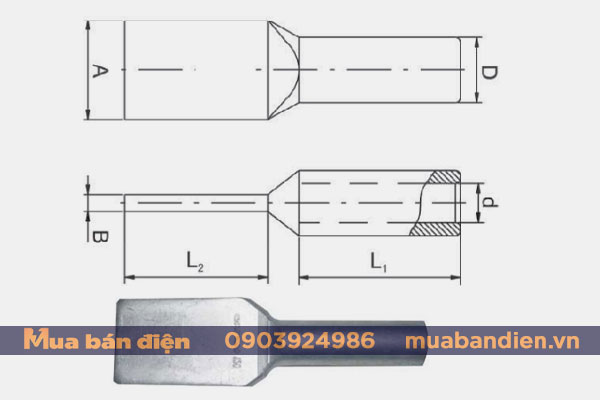 Bản vẽ đầu cos thẻ bài nhôm