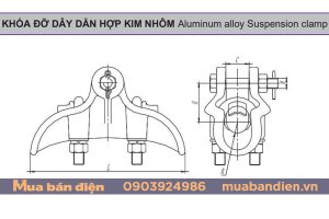 Bản vẽ Khóa đỡ dây dẫn hợp kim nhôm