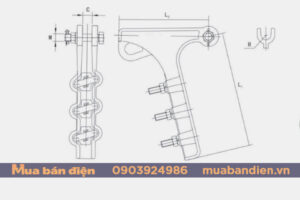 Bản vẽ cấu tạo Khóa néo dây dẫn hợp kim nhôm