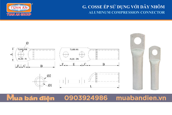 Đầu cos nhôm Tuấn Ân