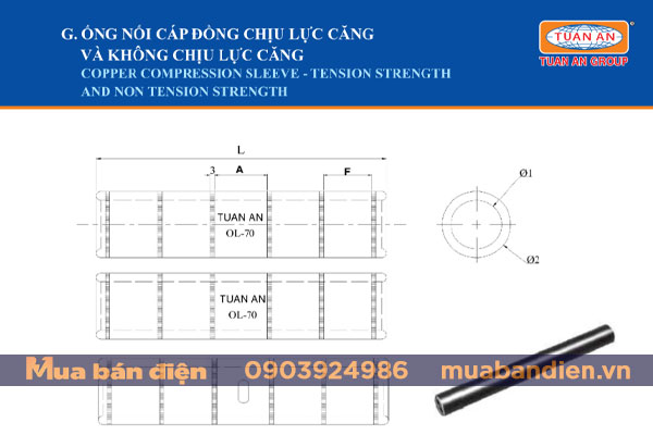 Ống nối cáp đồng Tuấn Ân