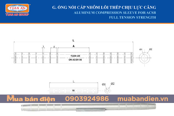 Ống nối dây nhôm lõi thép chịu lực căng