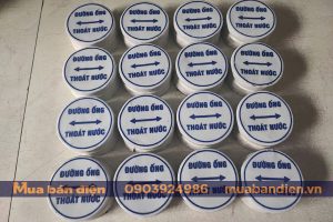 Mốc sứ cảnh báo đường ống thoát nước