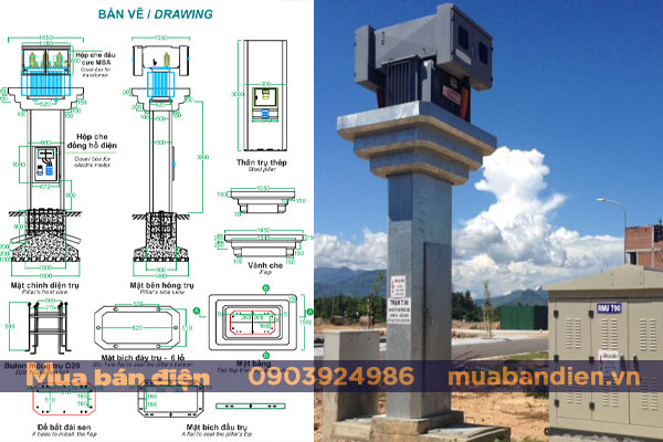 Trạm biến áp trụ thép có vành che