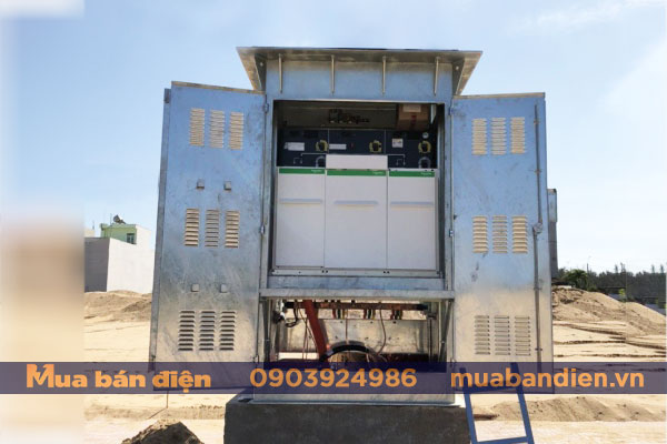 Trạm hợp bộ trụ thép đỡ máy biến áp tích hợp RMU 3 ngăn