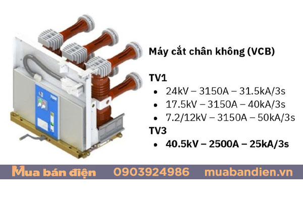 Máy cắt chân không VCB TV1 - TV3